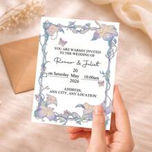 Customized Invitation Cards, Personalized Wedding Invitations, Floral Invitation Cards For Printing, Personalized Cards, Engagement Party Invitations, Thank You Cards, Suitable For Weddings, Holidays, Birthdays, Christening Parties, Personalized Gifts - Customized Invitation Card - View 3