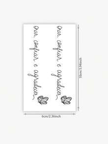 Washable, Waterproof, Sweatproof, Non-Reflective Herbal Temporary Tattoo Stickers, One Sheet, Simple, Trust, Prayer, Gratitude, English Tattoo, Stylish And Cool, Suitable For People, Daily Use, Lasts 3-5 Days. - Black - View 6