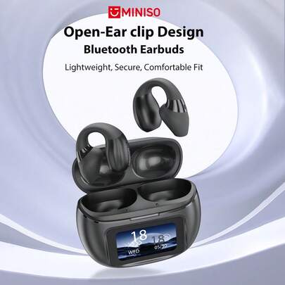  Miniso X29 AI Wireless Translator Headset mit Ohrbügel, unterstützt 135 Sprachen, Farb-Touchscreen, HiFi-Klang, Fernbedienung, Ladecase, leichtes Headset mit integriertem Mikrofon
