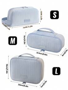 1件/套纯色灯芯绒化妆包，女孩化妆包套装，化妆品收纳包，多功能储物包，带拉链手拿包，轻便洗漱包，可收纳护肤品、化妆品、唇油、防晒霜、护手霜、耳机、零钱、文具、小物件等。可爱化妆包，化妆包，化妆盒，化妆包，日常通勤必备，旅行必备，圣诞节和生日的完美礼物之选。 - 藍色 - 查看 13