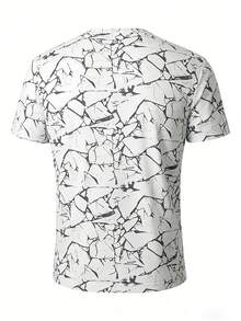 Men's Casual Quick-Dry Lightweight Sports T-Shirt, Fashionable Outdoor Short Sleeve - White - View 3