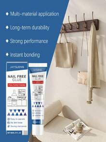 JAYSUING 1pc No-Nail Glue, Strong Adhesive Sealant, Waterproof & Moisture-Proof, Suitable For Wood, Metal, Ceramic, Plastic, Bathroom & Kitchen Shelves, Household Essential - A - View 8