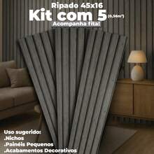 Versatile Self-Adhesive Slatted Panel Wall Covering Premium MDF Slatted Panels - Nardo Grey - 查看 7