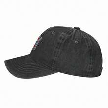 Chicago Cubs Logo Washed Denim Baseball Cap For Adults, Adjustable Baseball Cap Cotton Denim Dad Hat - 黑色 - 查看 3