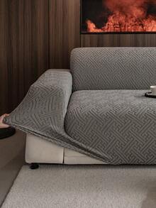 1pc Qinglin Sofa Cover, Versatile Full Coverage Sofa Slipcover For All Seasons, Non-Pilling, Removable And Machine Washable, Dust-Proof, Anti-Slip Sofa Cushion Cover - Dark Grey - View 4