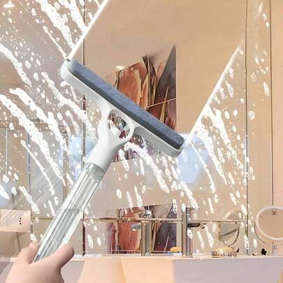 Dụng cụ lau cửa kính cầm tay 3 trong 1: Chổi lau cửa kính, gạt nước nhà bếp, gạt nước kính chắn gió ô tô - Đồ dùng vệ sinh hàng ngày, dụng cụ làm sạch