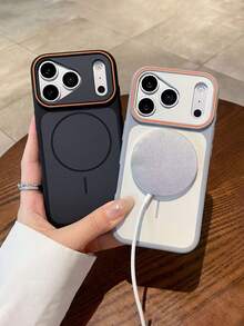 奢华磁吸磨砂双色防摔硬壳手机壳，兼容 17 Pro Max、17 Pro、17、16 Pro Max、16 Pro、16、15 Pro Max、15 Pro、15、14 Pro Max、14 Pro、14、13 Pro Max、13 Pro、13、12 Pro Max、11 等机型，支持无线充电，情侣礼物，春季/生日礼物 - 黑色 - 查看 2