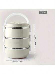 1/2/3/4pcs Round Stainless Steel Premium Solid Color Lunch Boxes With Lids, Multi-Layer Compartments, Multifunctional, High-Temperature Resistant, Strong Sealing, Heat-Insulated, Portable With Handle And Vent Valve, Made Of Materials, Adaptable To Various Scenarios. Suitable For Home, Kitchen, Restaurant, Office, Students, Hospitals, Visiting Relatives, Picnics, Camping, And Travel. - View 7