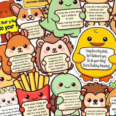 50PCS EmotionalSupport Animal Stickers – Affirmation Sticker Pack For Adults Cute Inspirational Buddies For Water Bottles, Laptops, Phones, Positive Quote Vinyl,Aesthetic Journaling Sticker Letters Junk Journal Scrapbook Supplies Kit Letter Stickers For Scrapbooking,Scrapbooking Supplies Journaling Laptop Water Bottle DIY Crafts Junk Journal