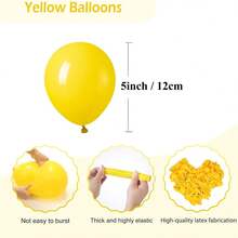 50 piezas de globos amarillos de 5 pulgadas para fiesta, decoración de cumpleaños, fiesta con tema de primavera/verano - Amarillo - Ver 3
