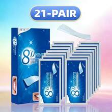 14 Sets/28 piezas Tiras blanqueadoras de dientes 5D, limpieza profunda, aliento fresco, pegatinas blanqueadoras de dientes - Gel - Ver 16