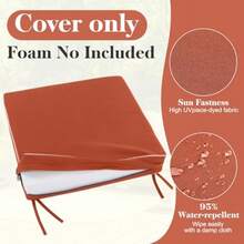 Leinuosen - 4 fundas de cojín de patio 19 x 19 x 3 pulgadas impermeables de repuesto para muebles de patio sofá fundas elásticas con lazos ajustables y mango portátil especias - Condimentar - Ver 3
