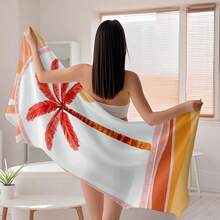 1pc Extra Large & Ultra-Soft Microfiber Beach Towel - Lightweight, Absorbent, Non-Stick Sand, Coconut Tree Pattern, Suitable For Travel, Picnic, Beach, Camping, Modern Bathroom, Spa, Swimming And Outdoor Adventure - A - View 13