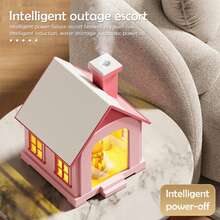 Essential Oil Diffuser With Cartoon House Design, Colorful Ambient Night Lights, USB Powered, Charming Air Humidifier For Home, Gifts For Children OKQJ - Snowhouse Pink - View 6