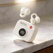 Q87 复古真无线蓝牙耳机，带电量显示，超长续航，夹式设计，降噪舒适 - 查看 1