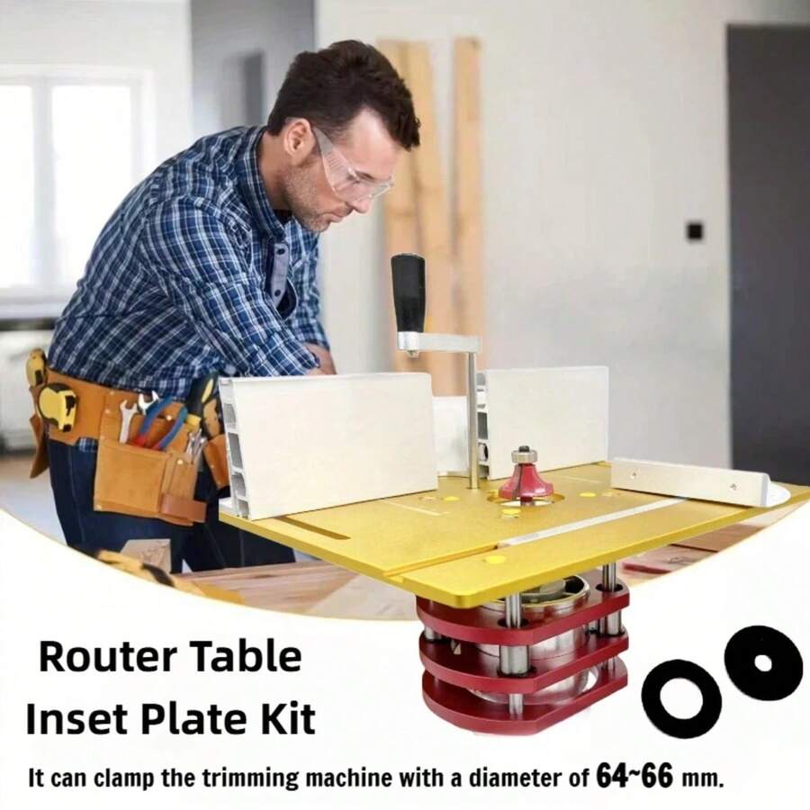Aluminum Router Lift Jig & Plate Kit For Woodworking - Effortless & Precise Milling Cutter Height Adjustment For Router Table - A - View 1