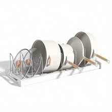 Expandable Pot And Pan Organizer Rack - 7 Stainless Steel Adjustable Dividers For Kitchen Cabinet Organizer & Storage, Durable And Rust Resistant - Multicolor - View 11