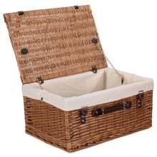 Red Hamper 36cm Double Steamed Wicker Picnic Basket - White - View 1