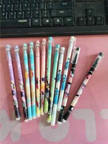 12/24pcs K-POP Girl Group Theme Erasable Neutral Pens, Durable For Students And Office Writing - Multicolor - View 10