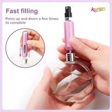 4pcs Aluminum Perfume Spray Bottles - Mini Portable Refillable Atomizers, Travel Cosmetic Tools, Suitable For Perfumes/Colognes, Ideal For Holiday Travel And Daily Touch-Ups, A Great Gift For Christmas And New Year Trips! Easy To Carry Around  Cosmetic And Perfume Refill Bottle - 玫紅色 - 查看 7