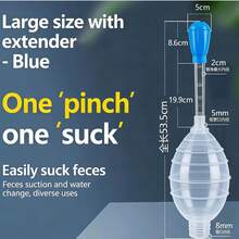 New Aquarium Vacuum Cleaner, High Suction Fish Tank Waste Remover, Turtle Tank Poop Suction Cleaning Tool - A-Blue - View 10