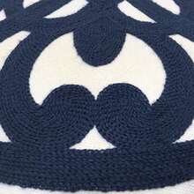 Alysheer Mandala 100% Cotton Solid Embroidered Knit Pattern Decorative Throw Pillow Cover for Sofa Couch Car Living Room Bedroom Office Gifts Invisible Zipper 18x18 Inch/45x45 cm (Navy Blue) - Azul - Ver 5
