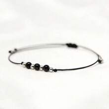 1条黑色碧玺手链，女士护身手链，精致水晶手链，十月生辰石手链，送给男友的礼物 - 黑色2 - 查看 3