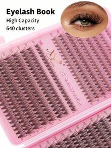 640/240pcs D-Curl Faux Mink Eyelashes, High Capacity Individual Lashes, Suitable For Beginners And Professionals For DIY Use At Home. 10D+20D+30D+40D+50D+60D+80D+100D Mixed Style Lash Book, Can Create Different Eye Makeup Looks, Soft & Natural, Long-Lasting & Lightweight - D - View 4