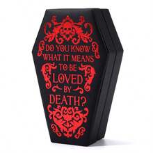 Hộp đựng trang sức hình quan tài phong cách Gothic, làm từ da PU cao cấp, hoàn hảo để đựng bông tai, nhẫn, dây chuyền và vòng tay – Hộp đựng di động phong cách Gothic lý tưởng cho Halloween, Giáng sinh, mùa tựu trường, ý tưởng quà tặng độc đáo cho những người yêu thích thời trang và các nhà sưu tập. - Hộp Halloween - Xem 13