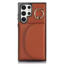 PU 人造皮革手機殼，適用於 Galaxy A17 A56 A36 A26 A16 A55 A35 A15 A54 A14 A73 A53 A13 A72 A52 A71 A51 4G 5G，附環形支架，RFID 防盜錢包手機殼，適用於 Galaxy S26 S25 Edge S24 S23 S22 S21 FE Plus Ultra，附支架卡槽保護殼 - 棕色 - 查看 28