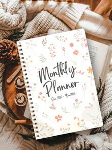 2026年月度及周计划本，1-12个月，A5极简风格月计划本，包含联系人页面、月度标签、笔记页和内袋，返校必备，办公桌装饰，男女皆宜的礼物 - 彩色 - 查看 10