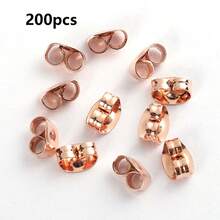 100/200个不锈钢蝴蝶扣耳塞，DIY耳夹，耳环，耳钉，珠宝配件 - 彩色 - 查看 9