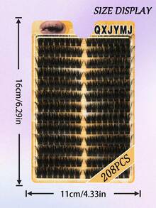 13 filas Rizo D DIY 208 piezas de diferentes longitudes Pestañas individuales agrupadas, extensiones de pestañas voluminosas y esponjosas, pestañas postizas de visón sintético, grupos de pestañas reutilizables, grupos de pestañas, pestañas individuales, pestañas, pestañas postizas - Ver 6