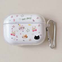 1个猫咪透明耳机保护套，适用于 Pro 3 Pro 2 3 2 1 4，可爱简约 - 粉紅色 - 查看 12