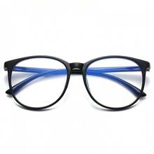 时尚大框圆形眼镜，透明镜片，附赠眼镜盒，适合女性佩戴 - 彩色 - 查看 2