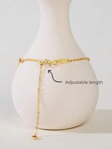 1 Piece S925 Sterling Silver Zirconia Chain Bracelet,Red Diamond Bracelet,Minimalist Design,Women's Chain Bracelet, Gold Bracelet,Suitable For Everyday Wear - Multicolor - View 6