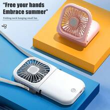 1pc Fashionable Handheld Digital Neck Fan, USB Rechargeable, Mini Fan, Portable Fan, USB Power Bank Fast Charging Desktop Foldable Small Electric Fan, Ideal Companion For Hot Summer - Neck Fan - View 3