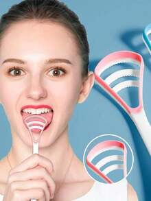 Fawnmum Tongue Cleaner, Macaron Tongue Brush For Fresh Breath, Tongue Scraper Oral Hygiene Cleaning Tool - Multicolor - View 2