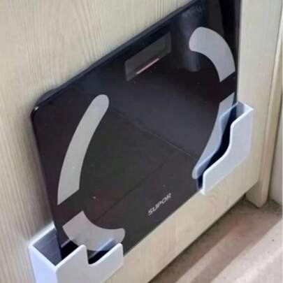 2 Pieces Wall Mounted Weight Scale Storage Rack - Seamless Adhesive Installation, Durable Plastic Material, Space Saving Design, Suitable For Bathrooms And Home Gyms, Compatible With Body Fat Scales And Fitness Equipment, Bathroom Storage Rack, Stylish Appearance, Easy Installation, With Storage Box