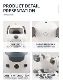 无线遥控多功能互动宠物狗玩具，儿童益智玩具，带触摸感应、编程、翻滚、跳舞功能，亲子互动益智游戏，礼品（配件随机，不含电池） - 彩色 - 查看 12