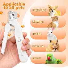 2 In 1 Pet Nail Clipper And Grinder With Dual LED Lights, USB Rechargeable Electric Nail File For Small Medium Large Dogs Cats, Quiet Pet Grooming Kit With Splash Guard, Cat Dog Claw Trimmer - A - View 7