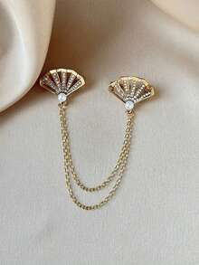 1pc/2pcs Rhinestone Rudder Brooch, Fashion Unisex Personalized Formal Dress Badge Pin - Multicolor - View 4