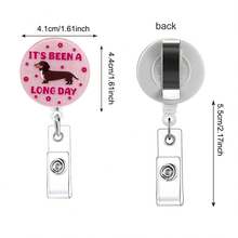 1个闪光腊肠犬徽章卷轴，适用于护士 - B-粉紅色 - 查看 1