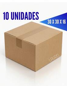 10 Unidades Caixa de Papelão 30x30x16 para Embalagem Envio E-Commerce Correios Mudança Armazenamento Papelão Reforçado Empilhável Transporte Produtos Loja Online Envios Seguros - Marrom Claro - Visão 7