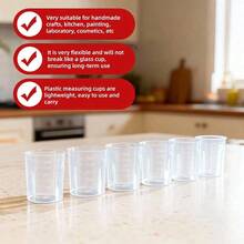 30ml 1oz Plastic Measuring Cup Transparent Kitchen Medicine Cups, Transparent Laboratory Double-Sided Scale Cup, Baking And Cooking Home Laboratory Measuring (10pcs) - Default - View 7