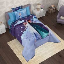 PROVIDENCIA Disney Frozen Queens Double Quilt - Violet Purple - View 3