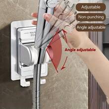 【无需钻孔】可调节淋浴喷头支架 - 高强度吸盘式壁挂支架，适用于手持式淋浴喷头 - 不規則 - 查看 3