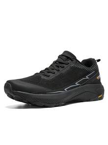 baasploa Zapatos de senderismo para hombres, zapatos deportivos exteriores transpirables, zapatos deportivos casuales ligeros y cómodos, antideslizantes y duraderos - Negro - Ver 4