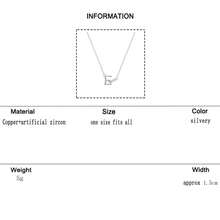 1 pieza Collar de diseño entrelazado con letra inglesa 26 de circonita cúbica incrustada en cobre, elegante para uso diario de mujeres - Estilo de letra - Ver 6