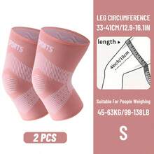 2pcs/1 Pair High Elastic Knitted Knee Pads, Compression Knee Sleeves With Anti-Slip Strap, Breathable & Comfortable, Warm Knee Support, Nylon Material, Suitable For Women & Men, Applicable For Running, Gym, Fitness, Daily Life - S/M/L, Black/Grey/Pink - Multicolor - View 13